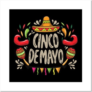 Cinco de mayo festival fiesta sombrero Posters and Art